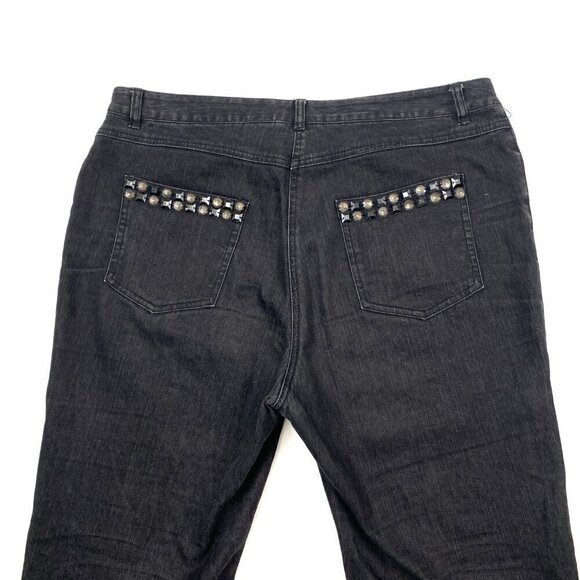 Ruby Rd Bootcut Pocket Detail Women's size 14P Black Denim jeans - Picture 2 of 3